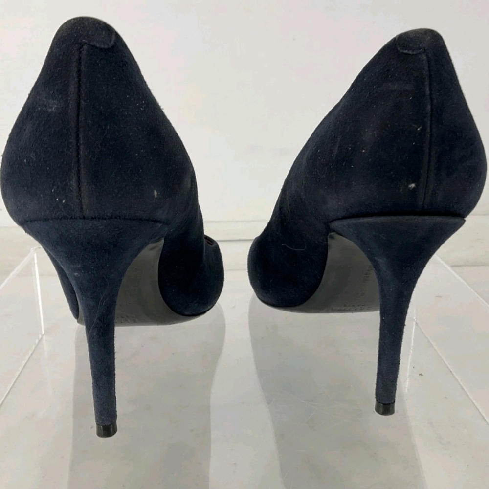 Sale❗️CELINE Dark Navy Blue Suede Heels Pumps Excellent 👀 AUTHENTICATED - Picture 5 of 12